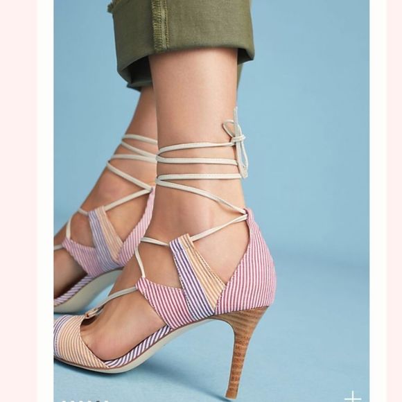 Anthropologie Shoes - ANTHROPOLOGIE Billy Ella Striped lace up Heel